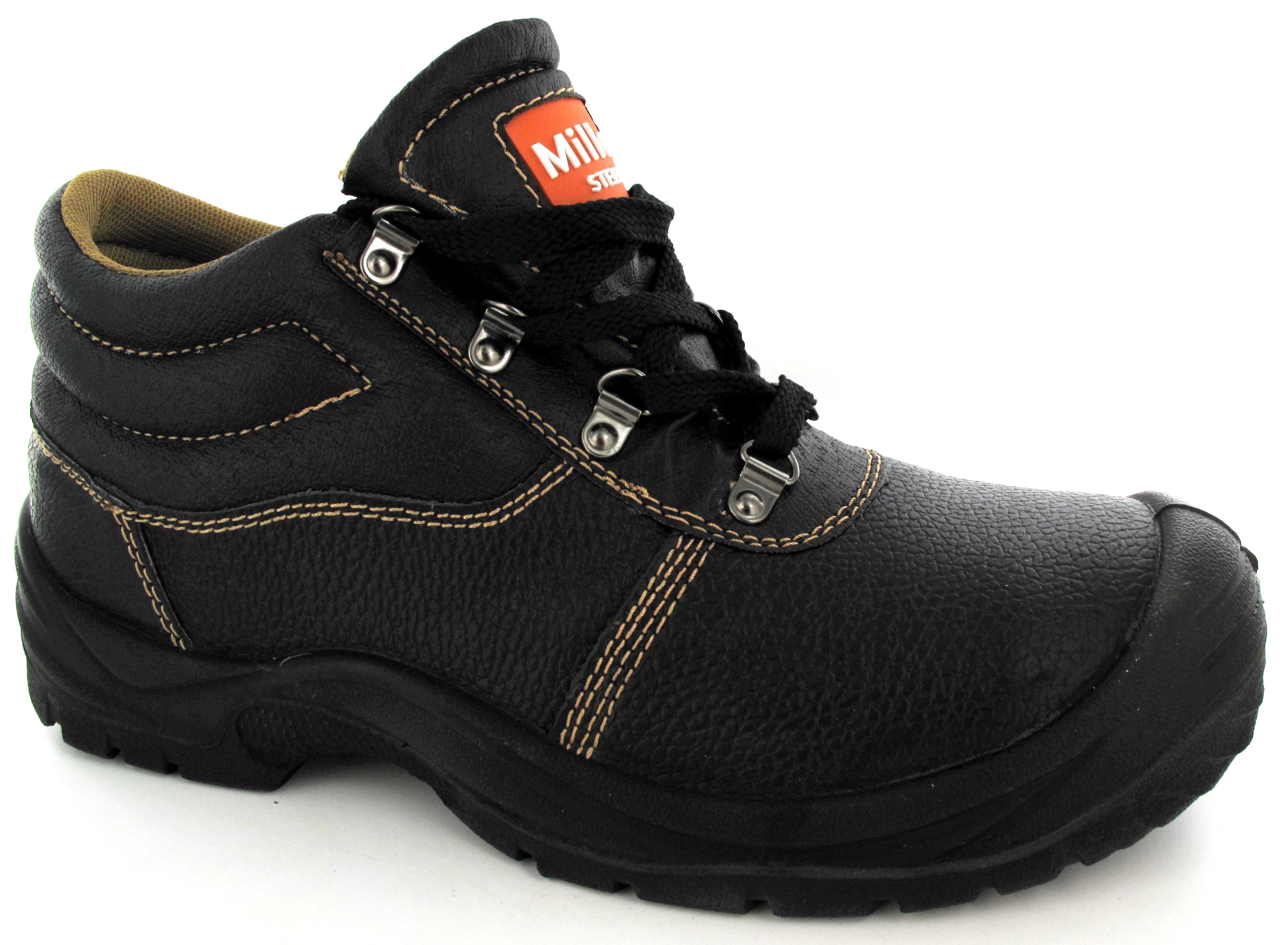 NEW MENS BLACK HIGH TOP SAFETY BOOTS STEEL TOE CAP MIDSOLES WORK LACE UP SHOES eBay